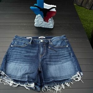 Vigoss Blue Jean Shorts Distressed Frayed Hem